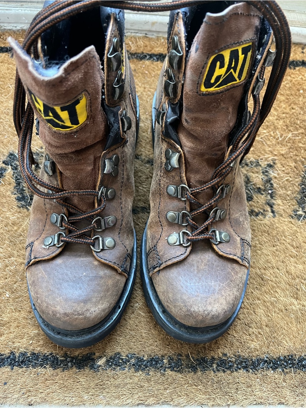 Caterpillar Brown and Black Lace-Up Work Boots